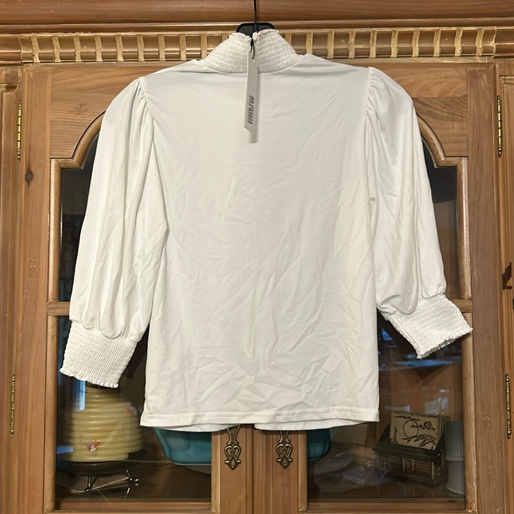BB Dakota Steve Madden NEW Up To Here Smocked Top in Ivory Size S NWT